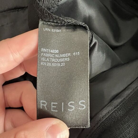 REISS Isla Slim Fit Tailored Trousers Dress Pants Mid Rise Black Women’s Size 8 - Picture 9 of 10